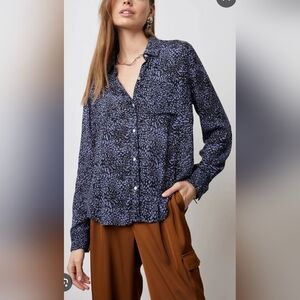 RAILS Josephine Midnight Lynx Shirt Sz M